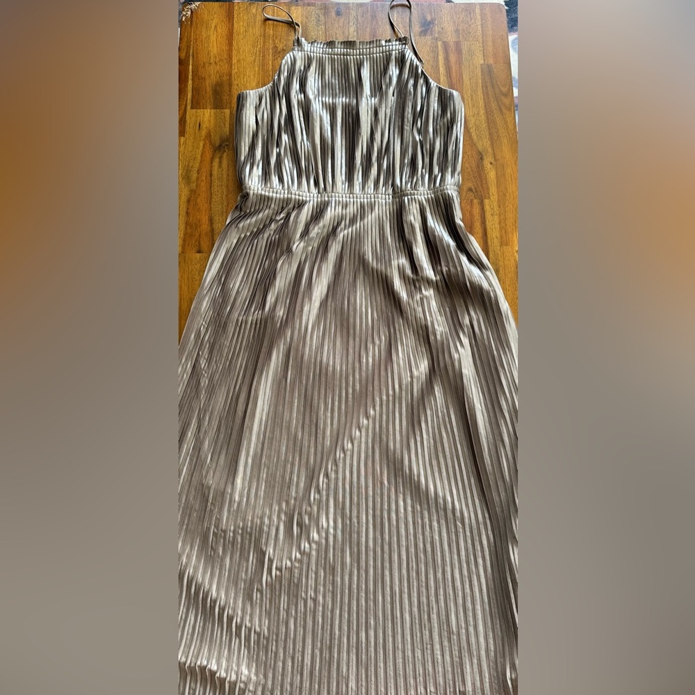 Banana Republic Metallic Gray Midi Dress